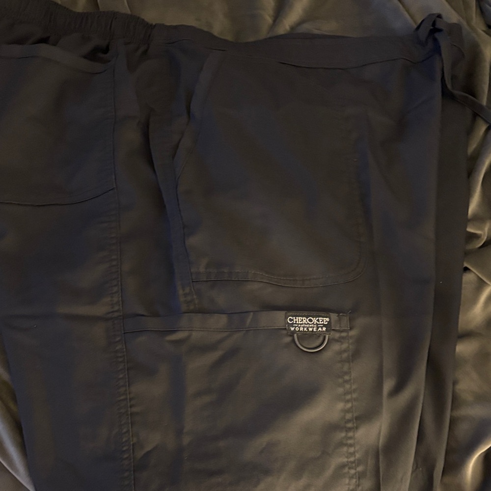 Women dark gray Cherokee scrub pant size XL long.